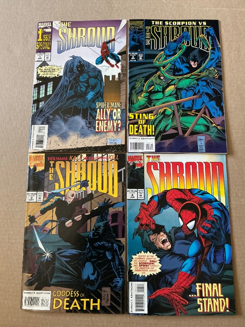 The Shroud 1-4 Complete Mini-Series Marvel Comics Spider-Man